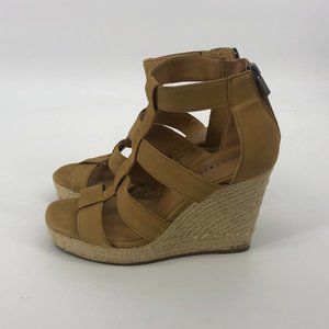 Lucky Brand Lateera Caged Wedge Sandals 9.5 Jute